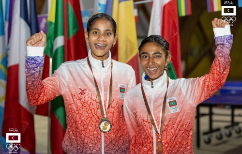 Rafa aai Dheema doubles ran medal dhifaaukoffi, Munsif aai Shaffan ah rihi medal