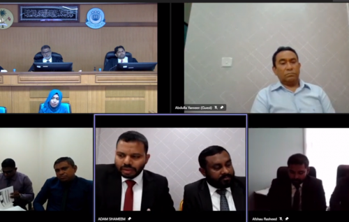 Yameen gekolhugai huri India out banner negi massalaige hukum kurun maadhamaa