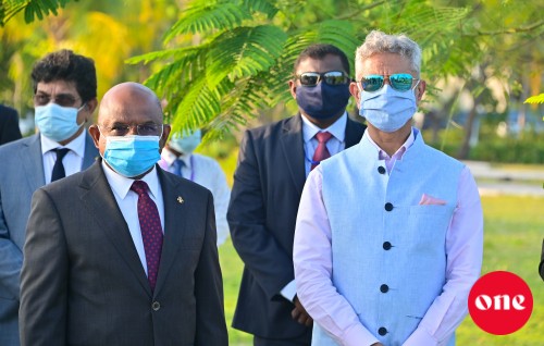 #OnePhoto : India ge External Affairs Minister Raajje ah kurevvi dhathurufulhu