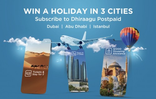 Dhiraagu Postpaid eh nagaigen Turkey, Dubai adhi Abu Dhabi dhathureh libey promotion eh