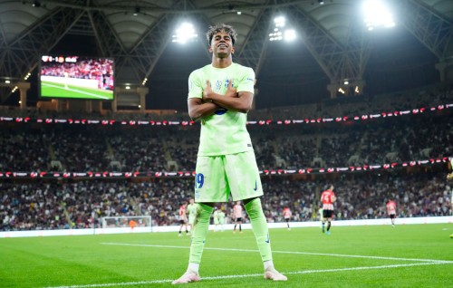 Gavi aai Yamal ge goal thakun Barca Super Cup final ah
