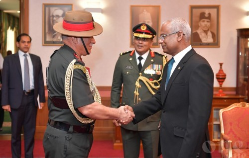 Chief of Army Staff of India pays a courtesy call on President Solih