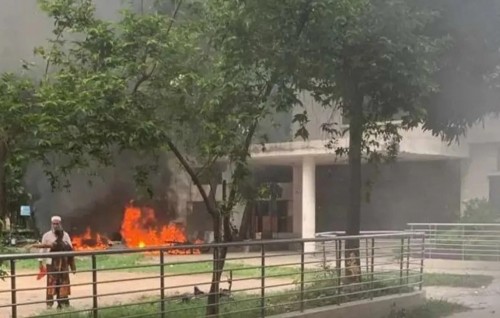 Protestors set fire to state broadcaster headquarters in Bangladesh