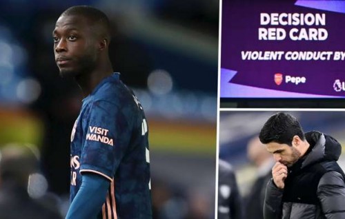 Arsenal ah haaskan, Pepe ah raiy card