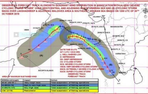 Depression near Maldives intensifies into cyclone, two brews in Arabian Sea