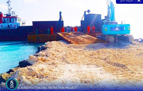 Kendhoo Coastal Protection Project Ongoing