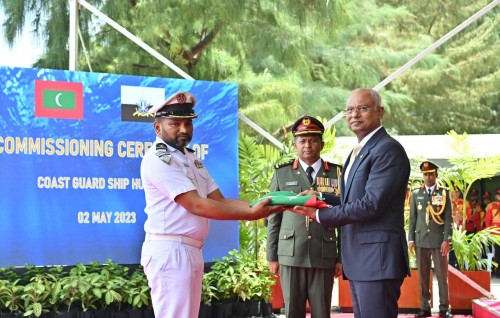 President Solih commissions new offshore patrol vessel gifted by India