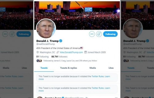 Trump ge Twitter account dhaaimeekoh suspend kohffi