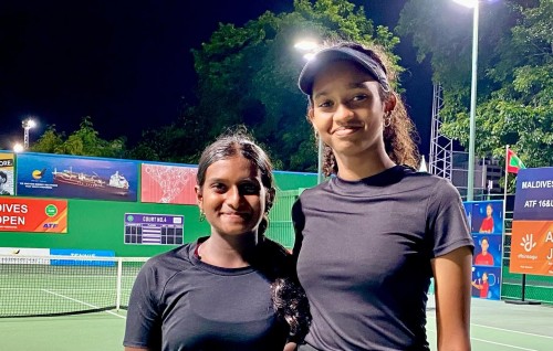 ATF Maldives Junior Open: Raajjeyge Aaraa aai Nayara ge pair doubles final ah