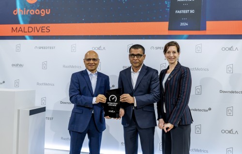 Ookla ge ''fastest 5G network in maldives'' award Dhiraagu ah