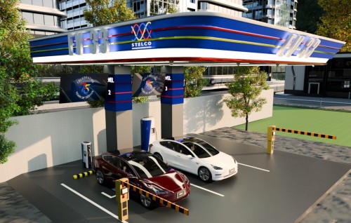 Electric vehicle charge kuraa station eh Stelco in hadhanee