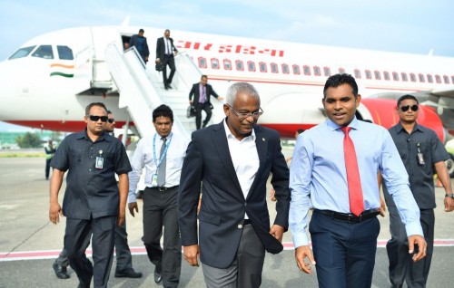 President Solih returns from India trip