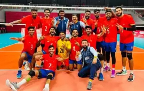 Enme fahuge runner-up dhekunu Korea balikoh India ge volley team nock-out burah