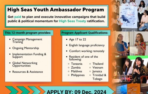 Applications open for 2025 High Seas Youth Ambassador Program