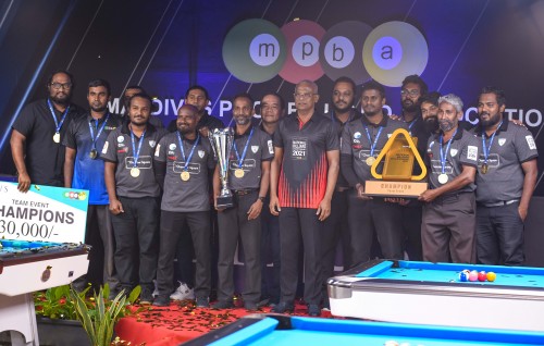 Thaareehee billiard mubaaraaiy nimumakah, team event ge championkann Eagles ah