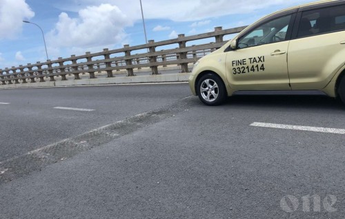 A number of road bumpers removed from the bridge to reduce traffic collisions