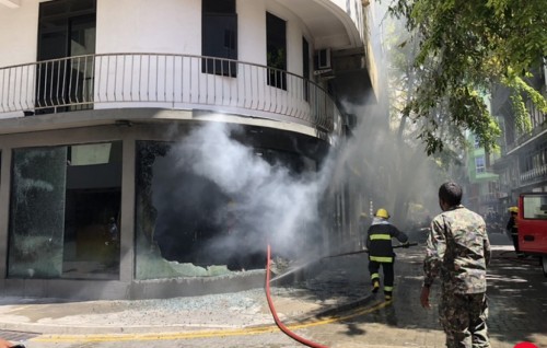 Fire incident at a shop on Janavaree Magu