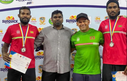 Commonwealth games ge beach volley qualifying gai raajjeyge Kuda Kaattey  aai Adam ge pair ah rihi medal