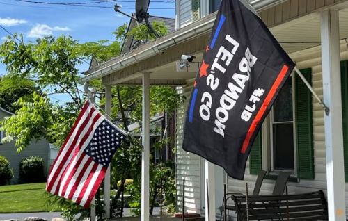 Trump supporters turn US flags upside down to protest guilty verdict