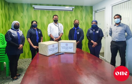 Maldives Scout and Guide Fellowship ge faraathun WAMCO muvazzafunnah  1,400 mask hadhiyaa koffi