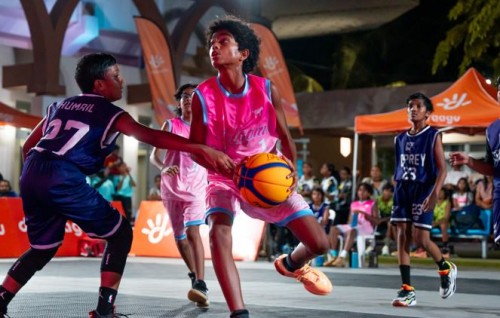 Dhiraagu 3on3 challange Basketball mubaarai maadhama fashanee