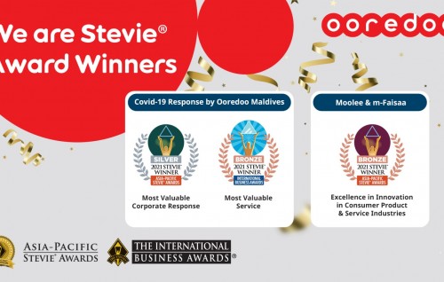 Stevie awards in Ooredoo ah faahaga kohlevey award thakeh