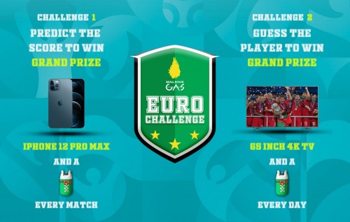Maldive Gas Euro challenge: Inaamu thakuge thereygai iPhone 12 Pro Max akaai 65 Inch Tv eh