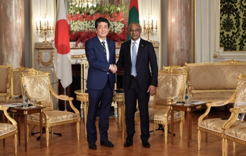 Sihhee haalu kolhu goasve, isthiufaa dhevvi Japan ge boduvazeerah Raees ge heyo dhuaage message eh