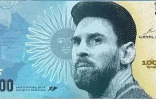 Argentina faisaa ge note gai Messi ge photo jahanee