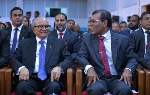 President Maumoon and President Nasheed congratulates Modi