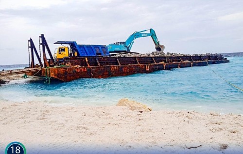 MTCC Projects Update: First shipment of rock boulders for B. Kendhoo Shore Protection delivered