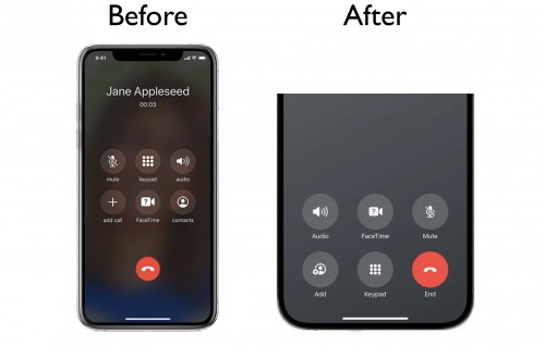 Apple ge aa IOS 17 Beta gai  ''Call End'' button ehen dhimaalakah badhalu kohffi