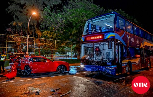 One person dead after bus-car collision near Ekuveni