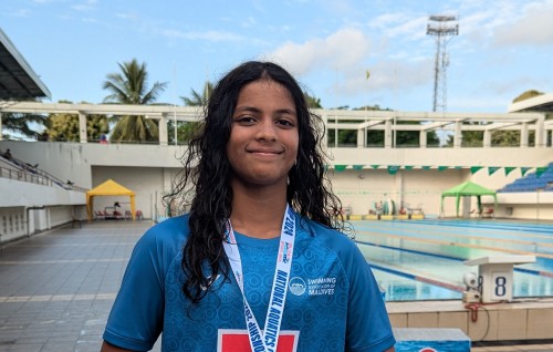 Thazky 50 meter freestyle event in rihi medal ves hoadhaifi