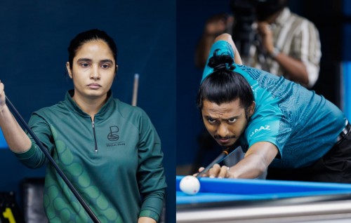 Inter Office Billiard mubaaraathuge singles champion kann Shaaz adhi Fageehaa ah
