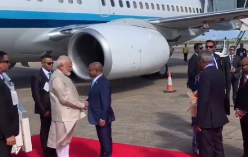 Indian PM arrives in Maldives on an official visit