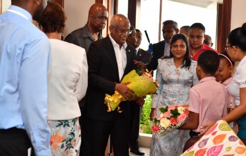President and the First Lady arrives at Seychelles