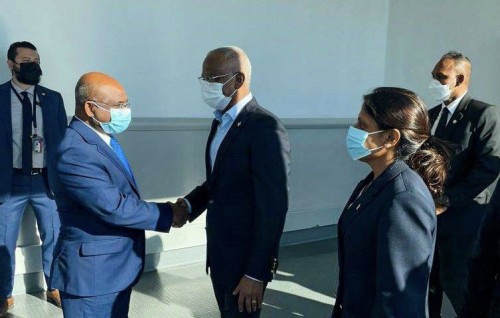 UN ge aanmu jalsaa hulhuvaidhevvaanee Shahid, America ge Raees ahffahu vaahakafulhu dhakkavaany Raajjeyge Raees
