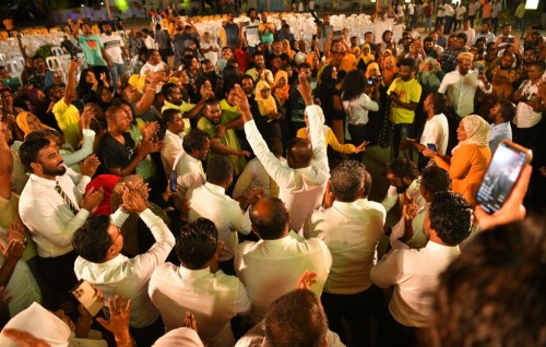 Photo: N. Velidhoo gai beyhvi Raees Solih ge campaign jalsa