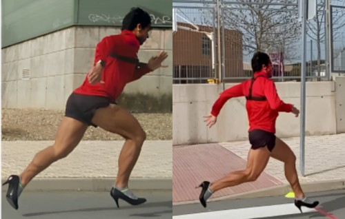 Firihenaku high Heels gai 100 meter ah dhuvegen record eh muguraalaifi